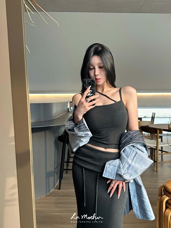 反摺彈性棉質長裙(闆娘.花花清單)